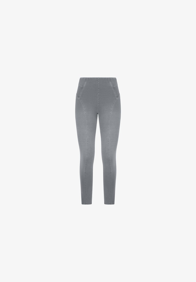 Freddy VITA ALTA CON IMPUNTURE DECORATIVE - Leggings - light grey seams black