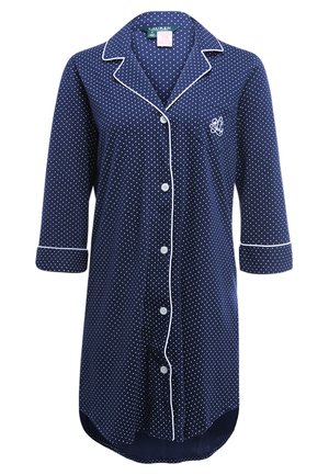 Lauren Ralph Lauren 3/4 SLEEVE CLASSIC NOTCH COLLAR SLEEPSHIRT - Nightie - dot navy/white