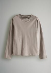 THE SET REGULAR FIT - 4 PACK HEAVYWEIGHT  - Long sleeved top - white taupe brown navy red white stripe