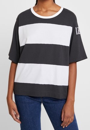 Print T-shirt - mottled dark grey