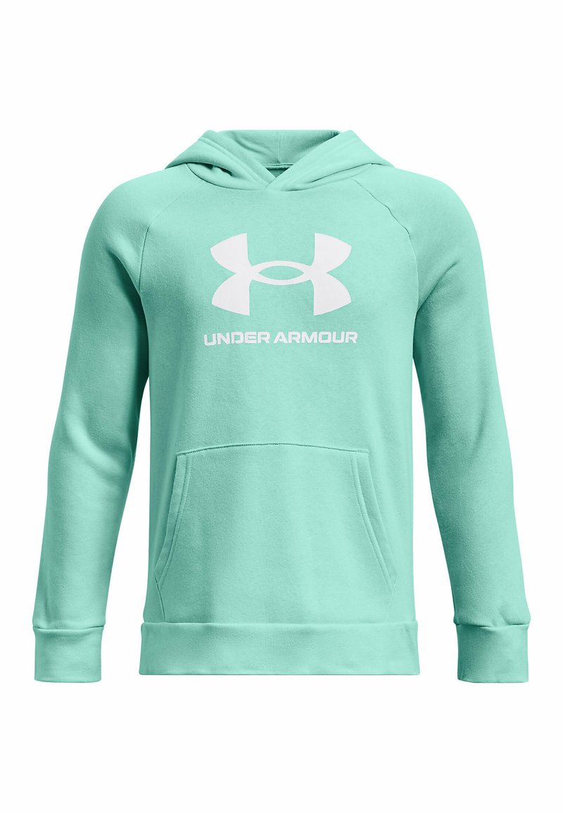 Under Armour RIVAL BIG LOGO - Jersey con capucha - neo turquoise