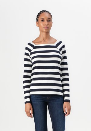TOM TAILOR STRIPED CARRE NECK - T-shirt à manches longues - lunar eclipse/off white