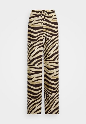 Lauren Ralph Lauren Zebra Print Linen Wide Leg Pant - Bukse - cream/brown
