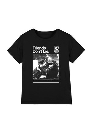 NETFLIX, STRANGER THINGS 10TH ANNIVERSARY FRIENDS DON'T LIE UNISEX - Print T-shirt - black