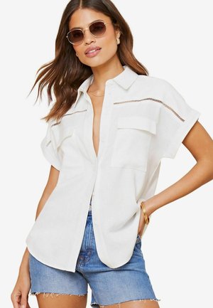 Lipsy UTILITY POCKET WITH A TOUCH - Button-down blouse - white