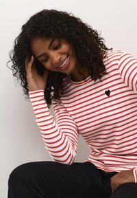 Kaffe LIDDY - Pikkade varrukatega topp - chalk fiery red black heart