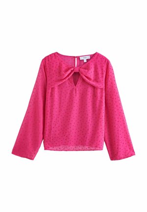 REGULAR FIT - BOW DETAIL SHEER - Bluse - bright pink flocked spot