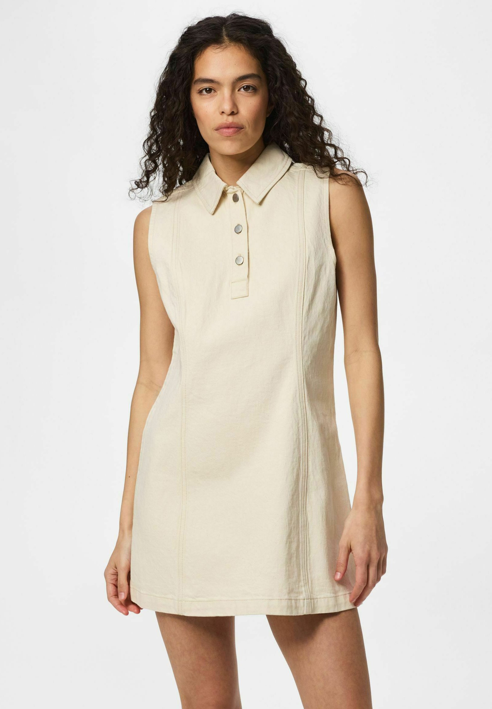 denim beige dress Diagonal Denim Dress  Lost & Found