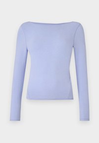 Long-Sleeve Cozy Lounge Knit Wide Crew Top - Long sleeved top - thistle down