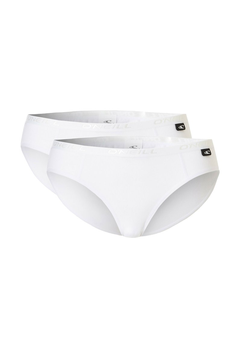 Witte katoenen damesonderbroeken met een gladde textuur. Heeft een subtiel logo op de tailleband en een gebogen vorm voor een aansluitende uitstraling.
