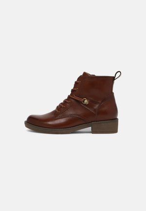 Botines con cordones - cognac