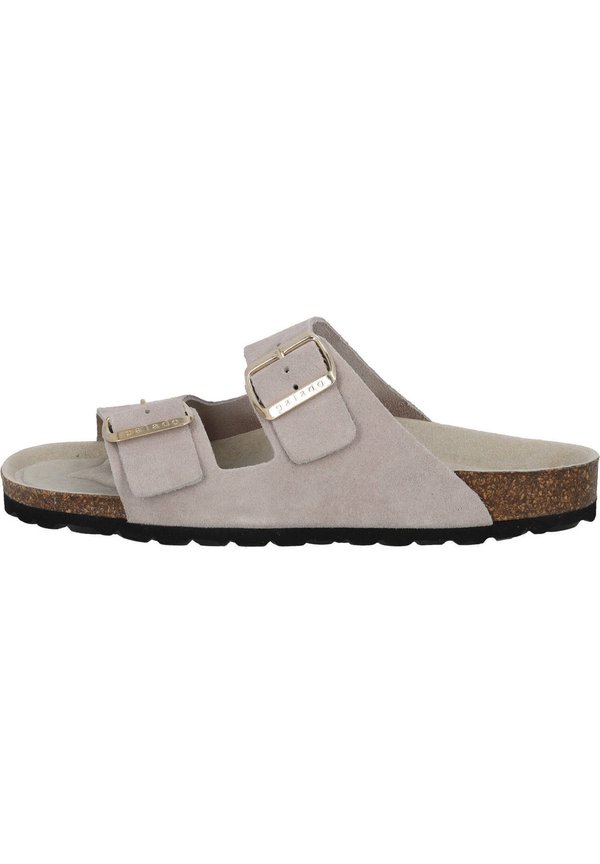 Pantolette flach - grau