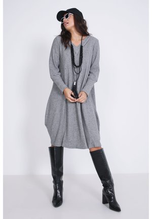 ENCOLURE EN V - Gebreide jurk - gris