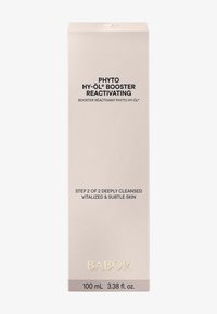 Booster Phyto Hy-Öl Babor réactivant dans une boîte beige avec du texte noir, affichant le nom du produit et les instructions, capacité de 100 mL.