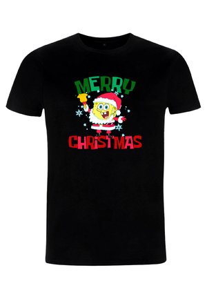 Henry Tiger SPONGEBOB SQUAREPANTS MERRY CHRISTMAS SANTA SPONGEBOB - T-shirt z nadrukiem