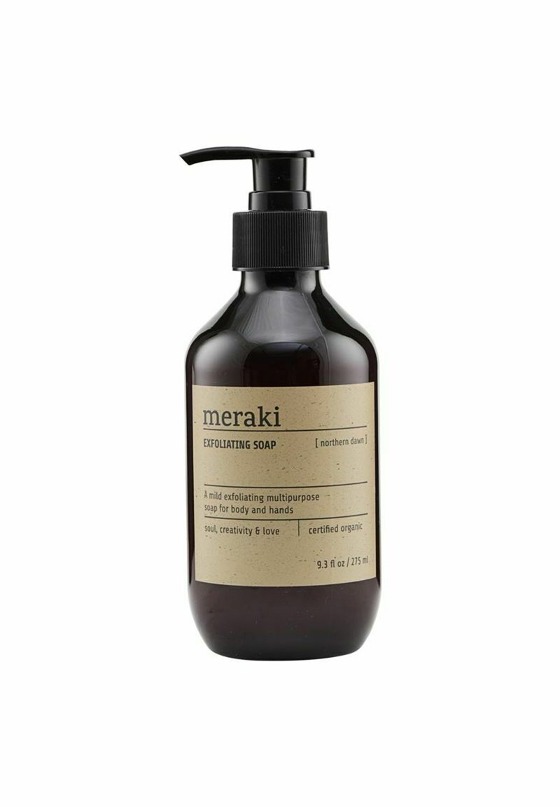 Meraki EXFOLIATING HAND SOAP, NORTHERN DAWN. Liquid soap white