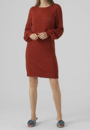 Gebreide jurk - mottled red