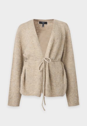 Vero Moda Curve, VMCCORA LS V-NECK WRAP CARDIGAN BOO CUR - Жилетка - silver-coloured mink detail melange