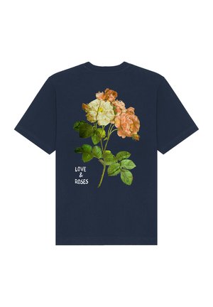 ROSES BACK HEAVYWEIGHT - T-shirt imprimé - dark blue