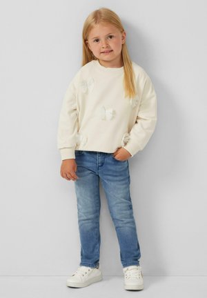 MIT SCHLEIFEN-APPLIKATIONEN - Sweatshirt - helles beige