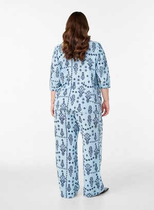 Zizzi MIT HOHEM BUND - Pantaloni - black graphic