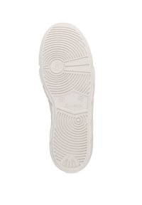 Weiße Schuhsohle mit kreisförmigen und linearen Profilmustern, displayed Größe 37 und dem "Rieker"-Logo in der Mitte.