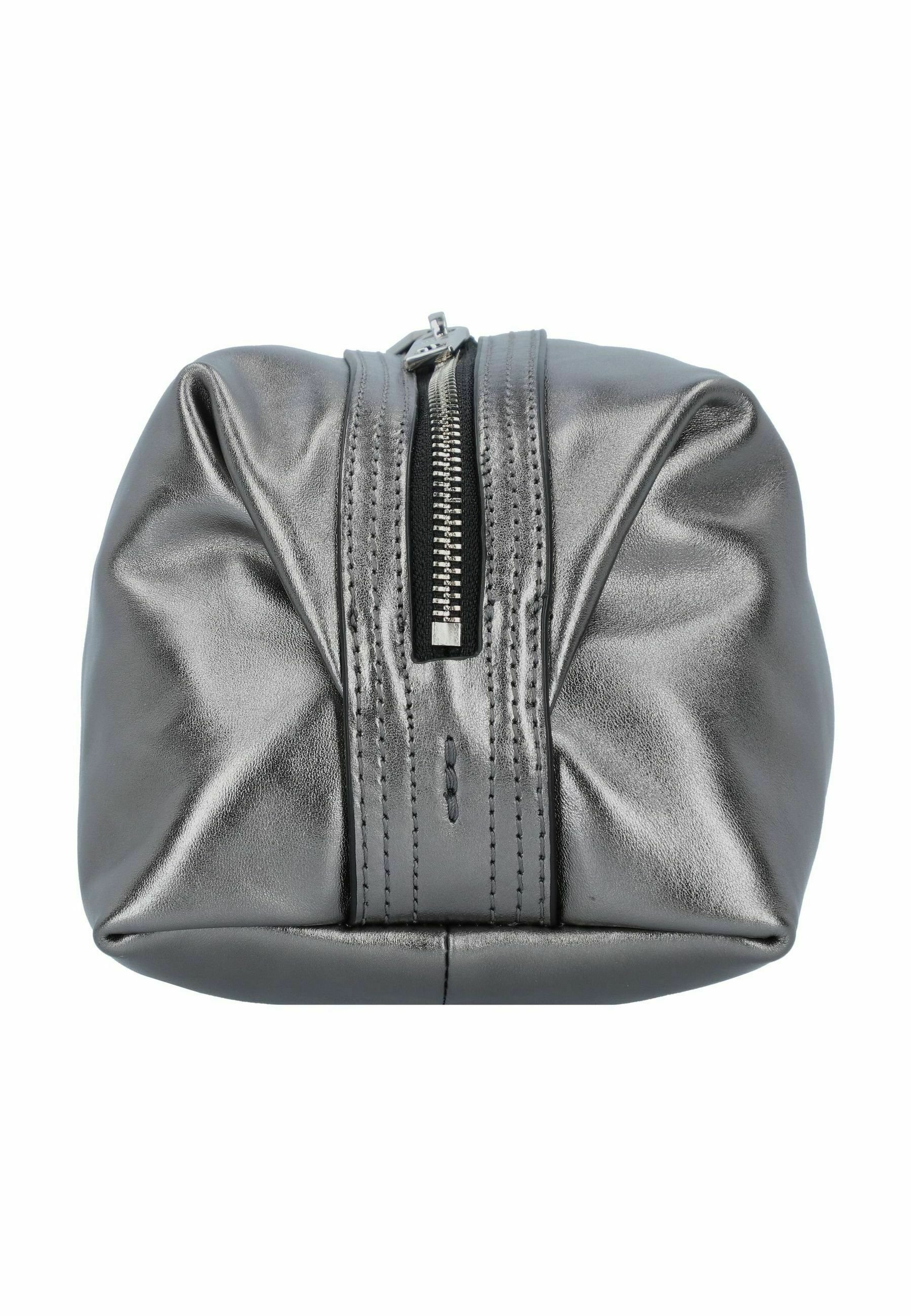 Wasserdichte Make-up-Tasche Aus PU-Leder – Silber, Mittelgroß & Stylisch