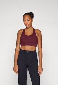 Champion SOFT TOUCH BRA LIGHT SUPPORT WITH LARGE LOGO - Brassières de sport à maintien léger - bordeaux