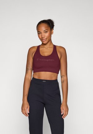 Champion SOFT TOUCH BRA LIGHT SUPPORT WITH LARGE LOGO - Sportski grudnjak s blagom potporom - bordeaux