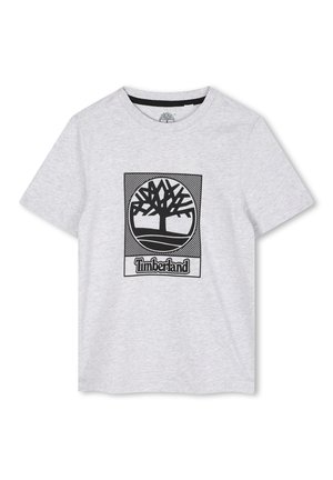 À MANCHES COURTES - T-shirt imprimé - gris chine