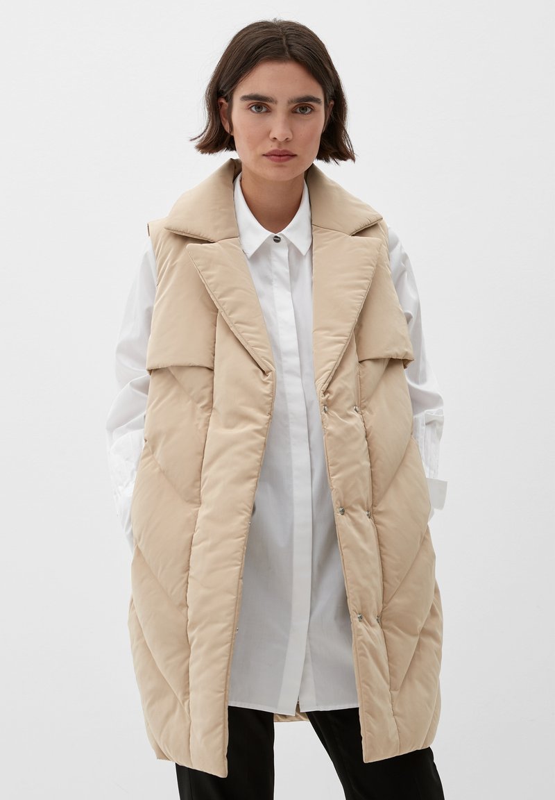 s.Oliver BLACK LABEL MET EEN REVERSKRAAG - Weste - beige