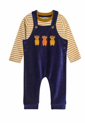JoJo Maman Bébé HIGHLAND COW APPLIQUE - SET REGULAR FIT - Kantáros nadrágok - navy
