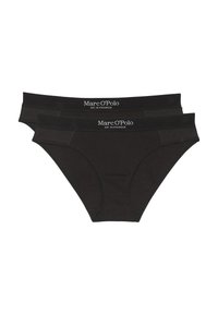 Zwarte katoenen slips met een geribbelde textuur, een elastische tailleband met logo en een naadloos ontwerp. Inclusief twee paar.