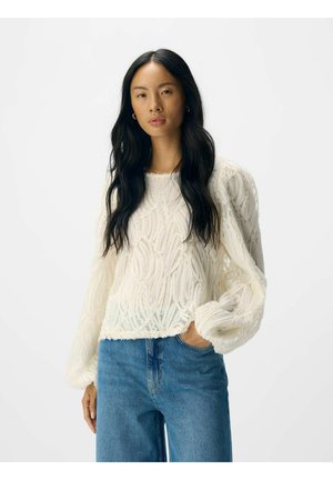 OBJLUCIE RE O-NECK - Blůza - white sand