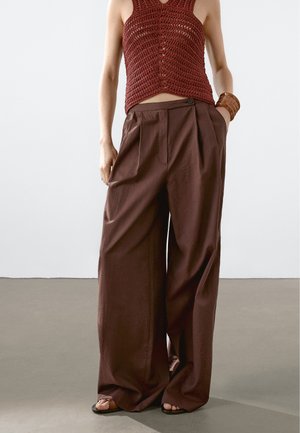Massimo Dutti FLOWING - Pantaloni - bordeaux
