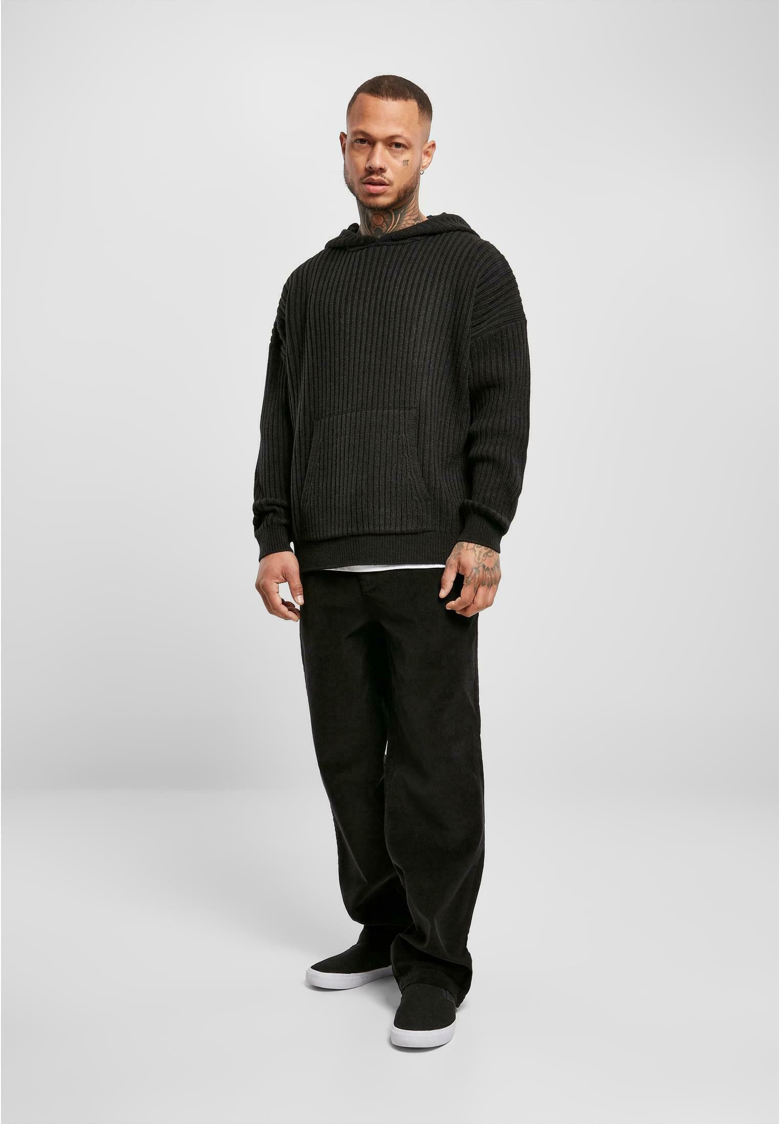 Urban Classics KNITTED HOODY - Hoodie - black/zwart - Zalando.nl