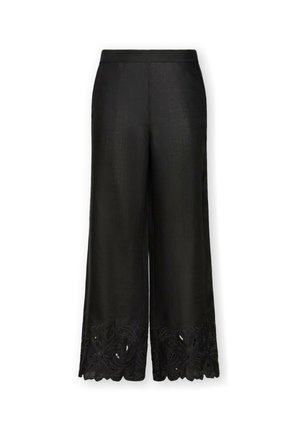 Elena Mirò, PANTALONI CON BORDI RICAMATI - Pantaloni - nero