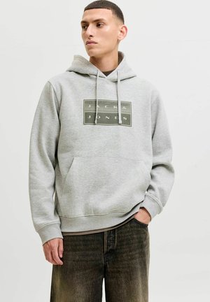 Jack & Jones, HOODIE LOGO HOODIE - Hoodie - light grey melange