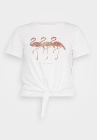 ONLDORA KNOT FOLD UP  - Print T-shirt - cloud dancer