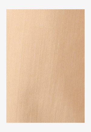 Tissu beige avec un motif de sergé diagonal et une texture douce.