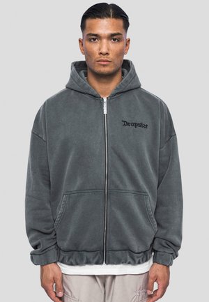 Dropsize SUPER HEAVY BLANK ZIP - Sweatjakke - washedgrey