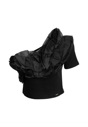 INFLUENCER, FLOUNCE ONE SHOULDER - T-shirt print - black