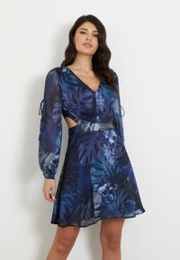 Guess - MIT ABNEHMBAREM - Maxi-jurk - blumenmuster blau Miniatuurafbeelding 1