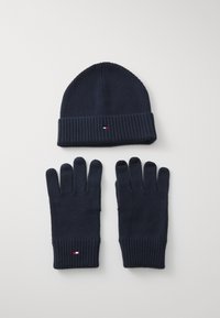 Tommy Hilfiger FLAG BEANIE & GLOVES UNISEX SET - Guantes - space blue