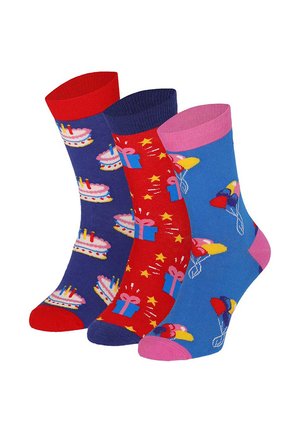 Yuhu, HAPPY BIRTHDAY HERREN SOCKEN 3ER PACK    - Socks - rot
