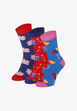 Yuhu, HAPPY BIRTHDAY HERREN SOCKEN 3ER PACK - Socks - rot