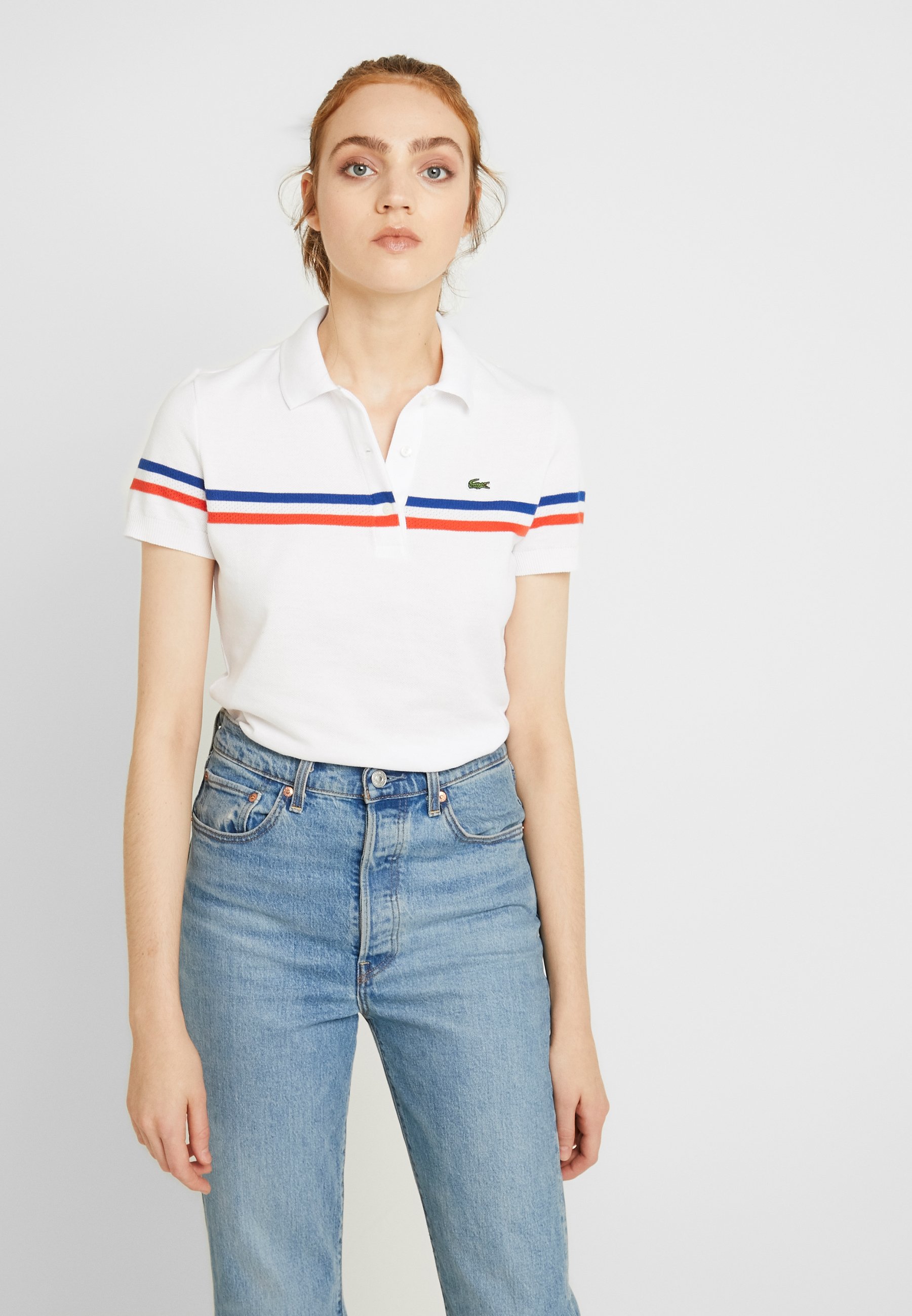 Lacoste Polo Femme Polo Shirt Blanc Capitaine Blanc White Zalando De