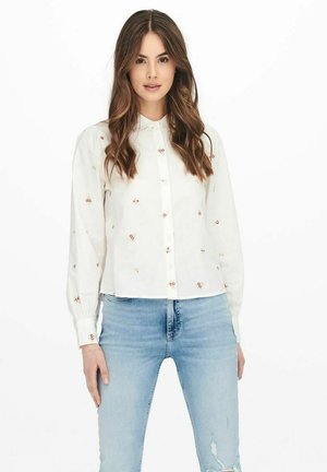 BESTICKTE - Button-down blouse - cloud dancer