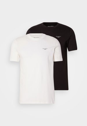 LOGO PRINT 2 PACK - T-shirts - black/off white