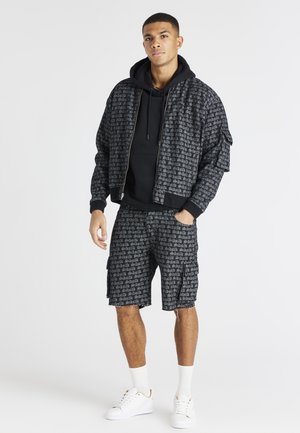 JACQUARD DENIM - Bomberjacka - washed black